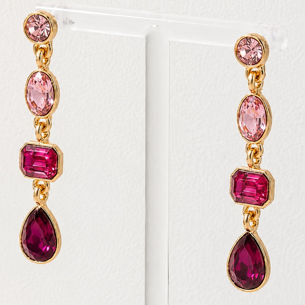4 Tier Drop Layer Rhinestone Earrings | 40E527