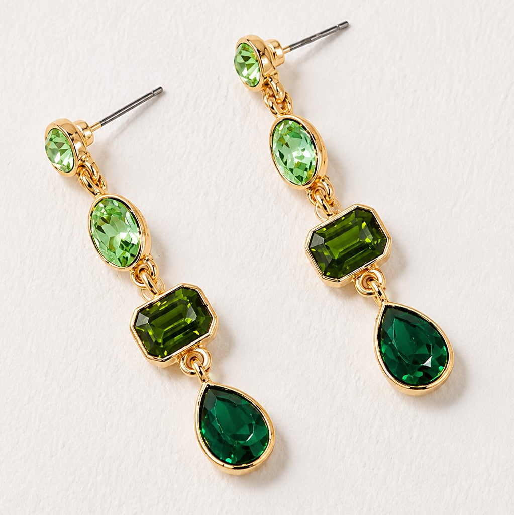 4 Tier Drop Layer Rhinestone Earrings | 40E527