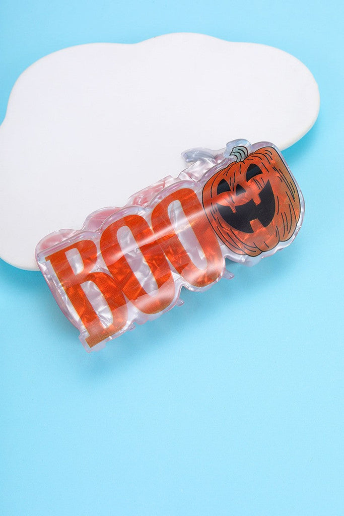 LARGE HALLOWEEN CROSS BOO HAIR CLAW CLIPS | 40H1139