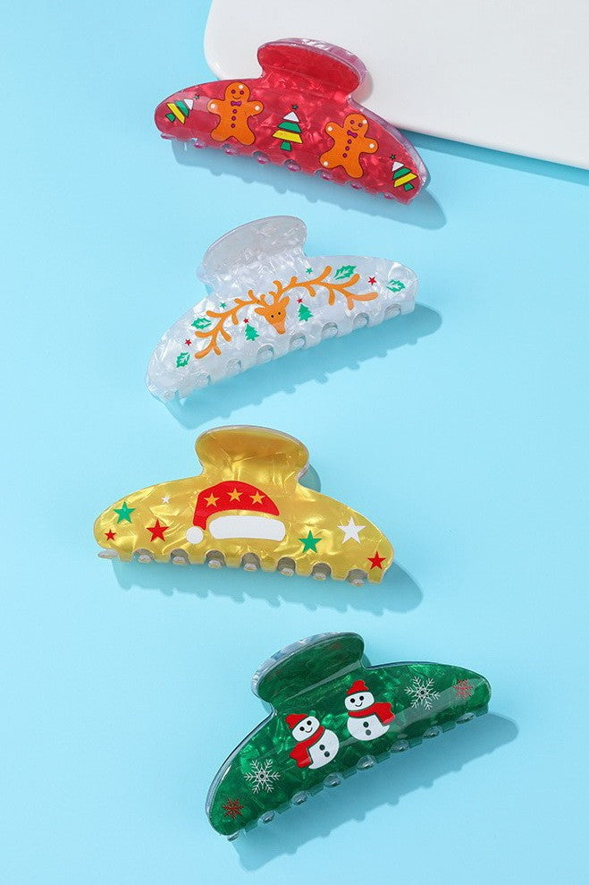 Christmas Jingle Ho Ho Ho Joy Hair Claw Clips | 40H1149