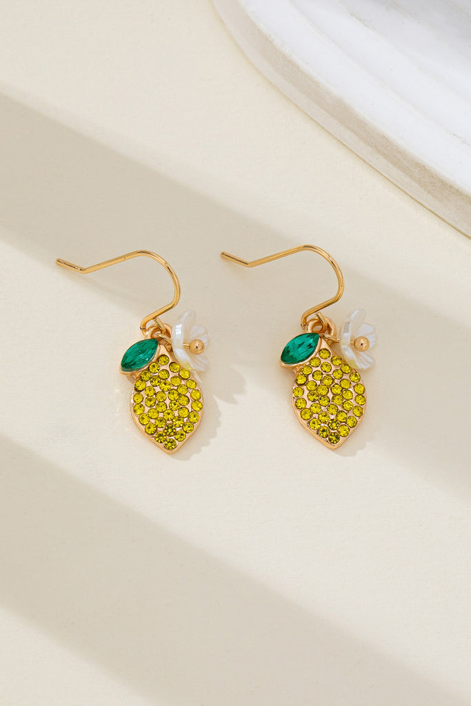 Sparkling Pave Lemon Drop Earrings | 80E62626