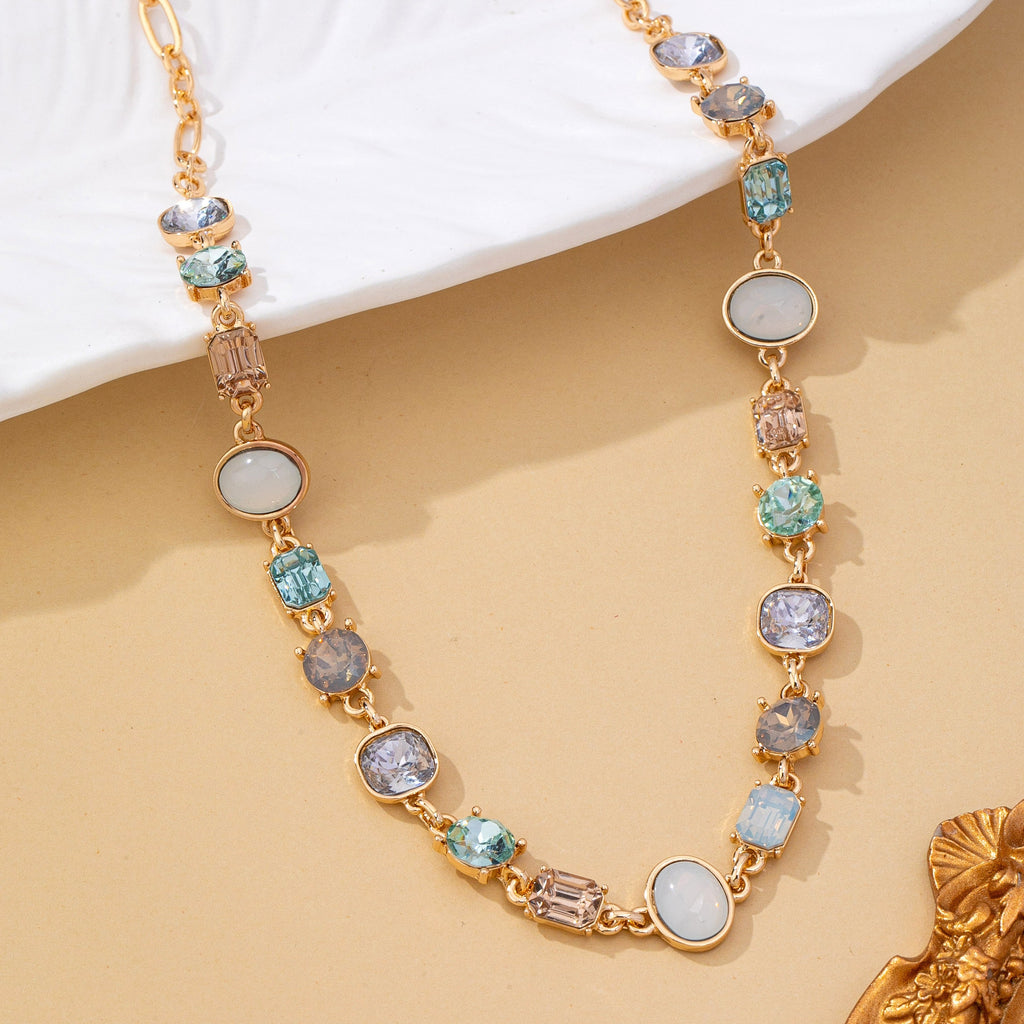 Multi Gemstone Opal Crystal Link Necklace | 80N93406