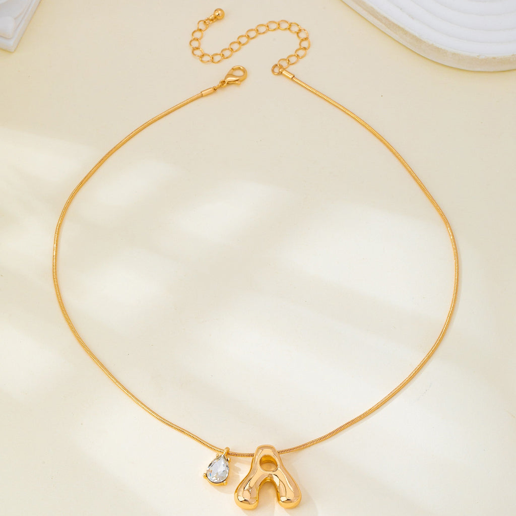 Teardrop & Bubble Initial Charm Necklace 12 Set | 80N93417