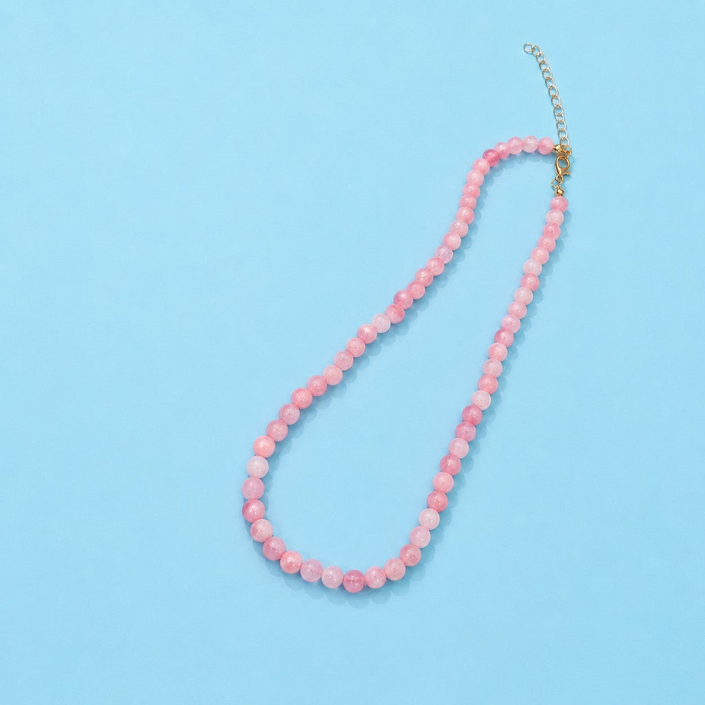 NATURAL AGATE GLASS SEMI PRECIOUS BEAD NECKLACE | 40NK9754