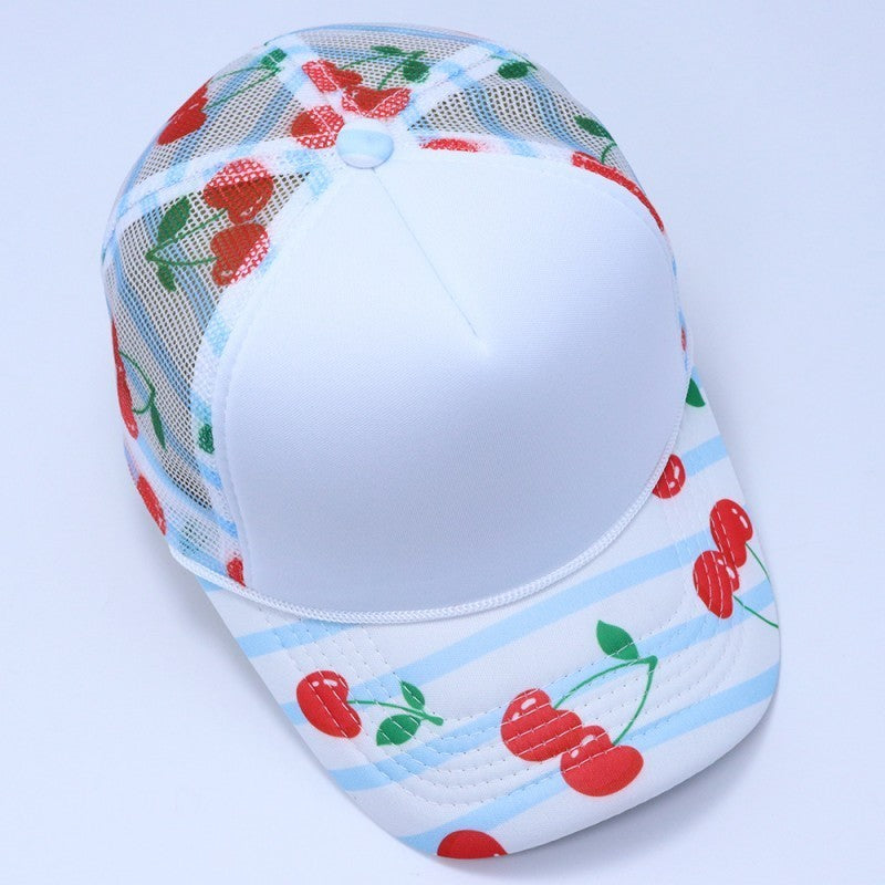 Fruit and Floral Print Foam Mesh Trucker Hat | 40HW759
