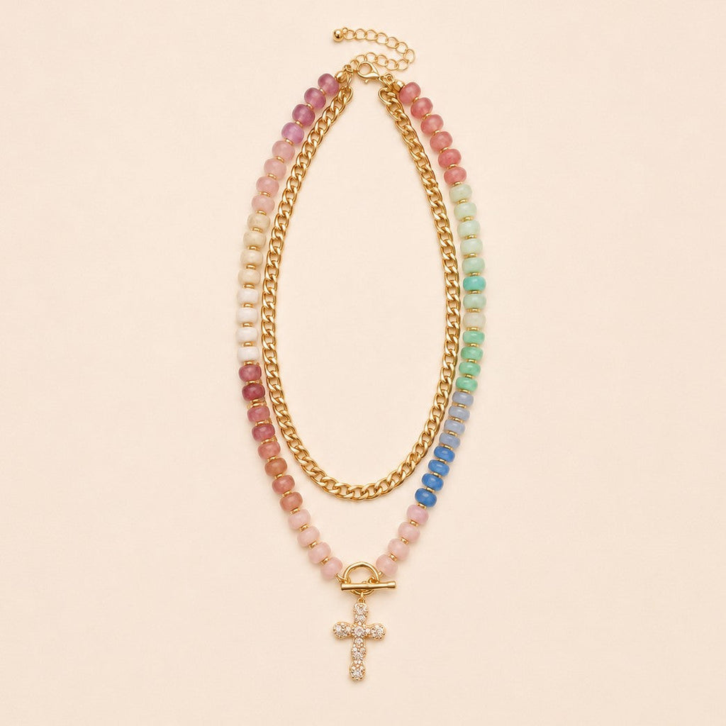Multi Layer Pendant Resin Beaded Necklaces | 40NK9753