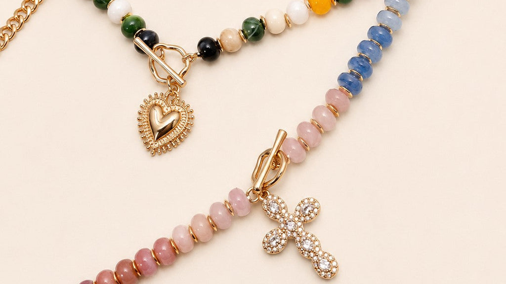 Multi Layer Pendant Resin Beaded Necklaces | 40NK9753