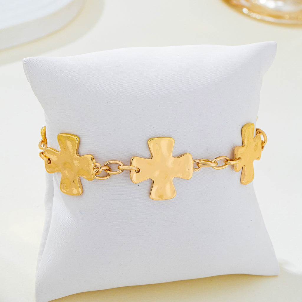 Textured Hammered Cross Link Bracelet | 80B1864