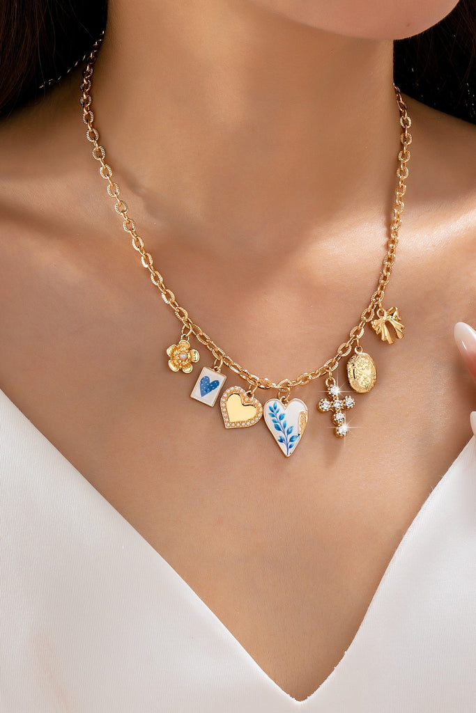 Vintage Coquette Multi-Charm Link Necklace | 80N93423