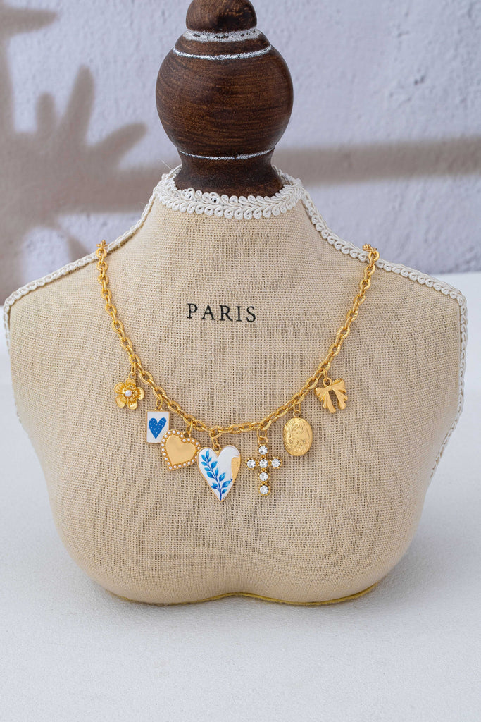 Vintage Coquette Multi-Charm Link Necklace | 80N93423