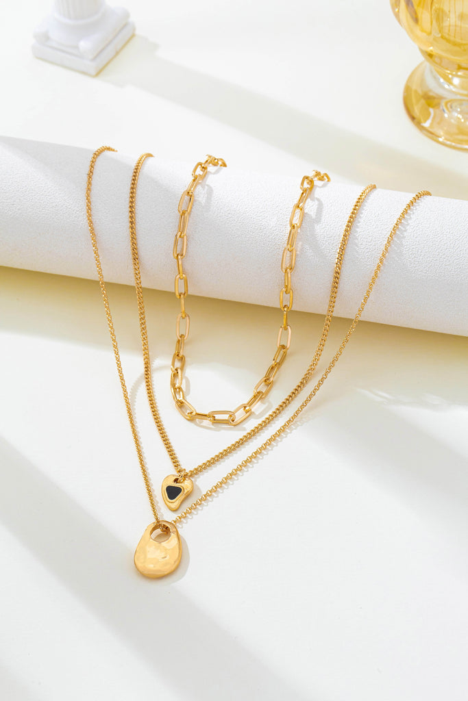 Multi-Layered Heart & Organic Drop Toggle Necklace| 80N93436