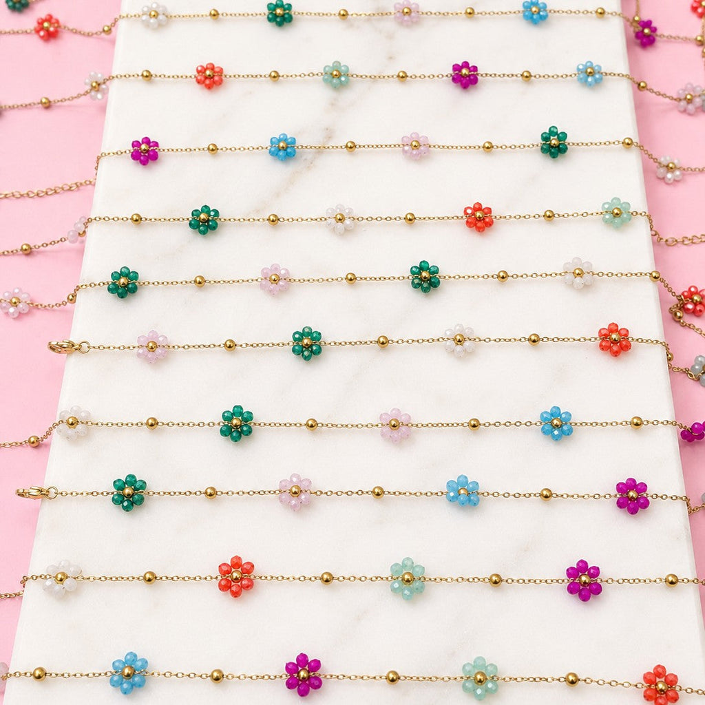 18K STAINLESS STEEL LAYERED Y NECKLACE SET | 40NK9760