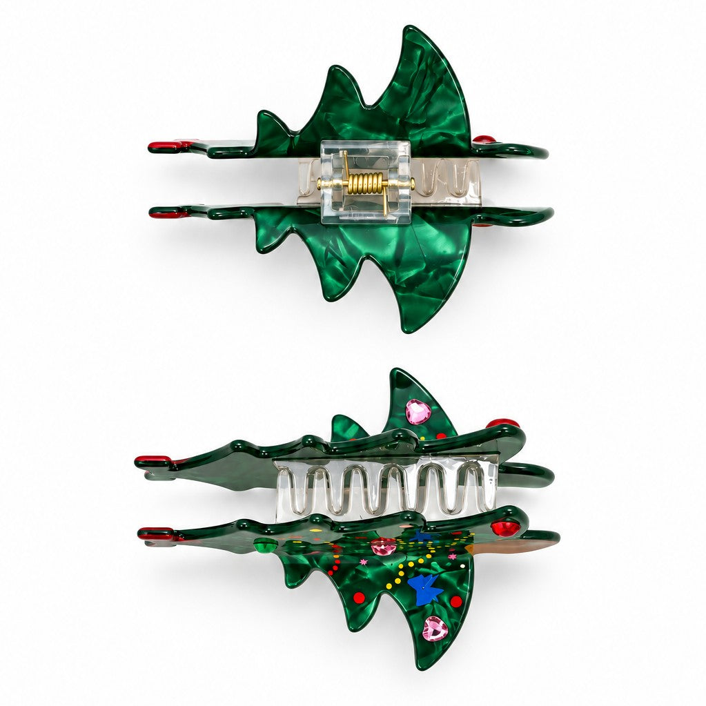 Holiday Gingerbread & Christmas Tree Hair Claw Clip| 40H1236