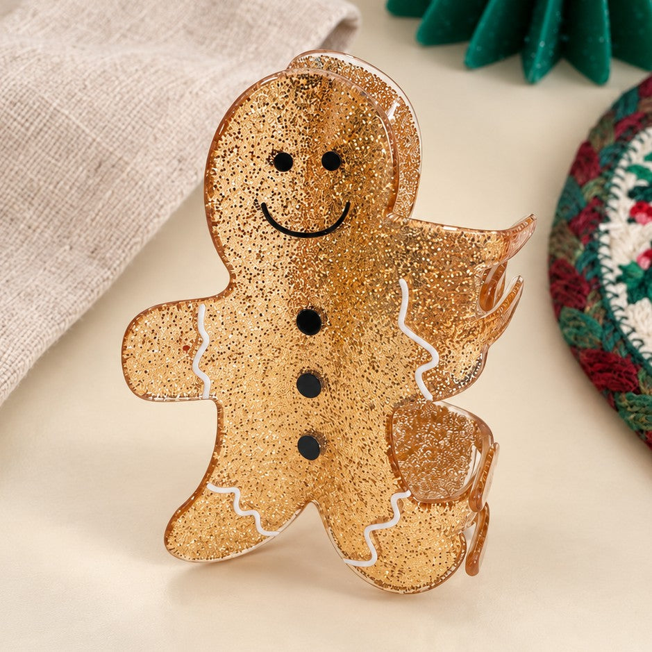 Holiday Gingerbread & Christmas Tree Hair Claw Clip| 40H1236