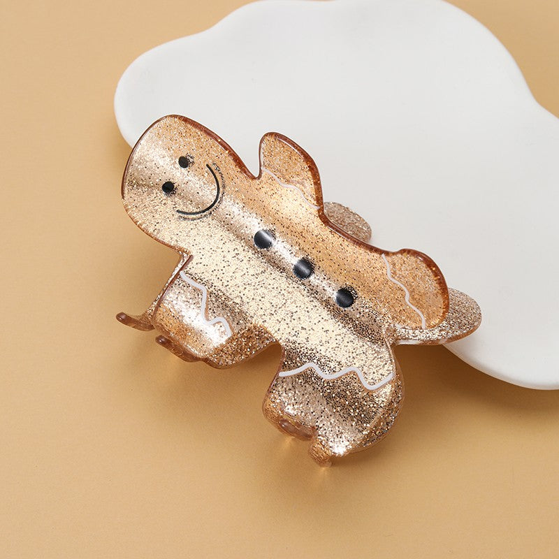 Holiday Gingerbread & Christmas Tree Hair Claw Clip| 40H1236
