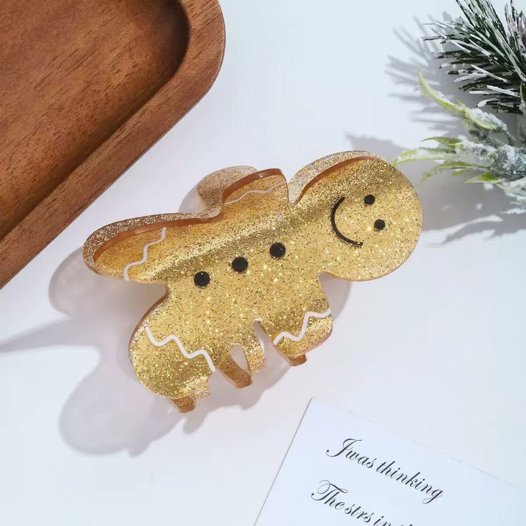 Holiday Gingerbread & Christmas Tree Hair Claw Clip| 40H1236