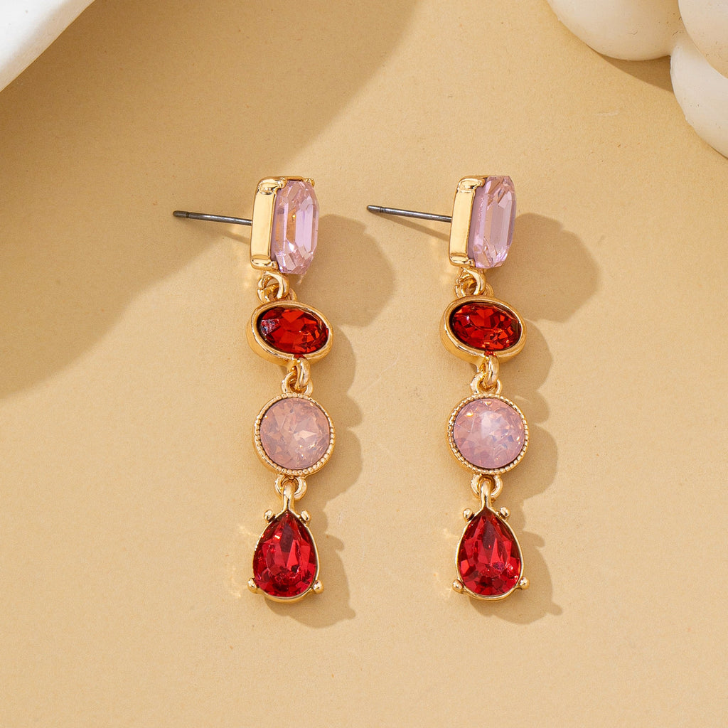 Pink and Ruby Multi-Shape Drop Earrings | 80E62753