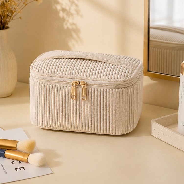 CORDUROY COSMETIC MAKEUP POUCH BAG | 40P635