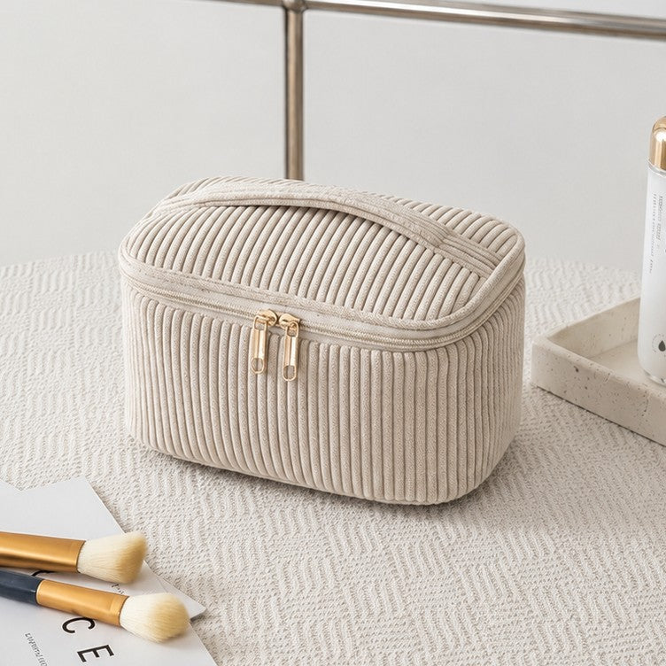 CORDUROY COSMETIC MAKEUP POUCH BAG | 40P635