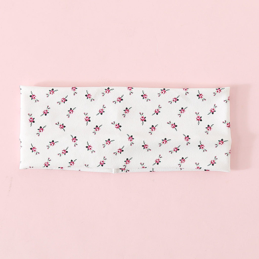 Pink Pinstripe & Floral Printed Headband Set | 40HWP603