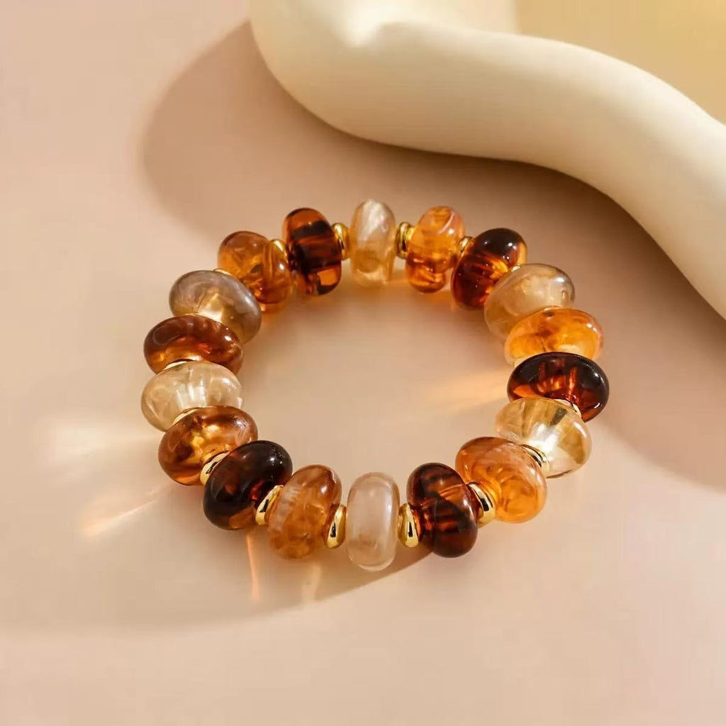 Chunky Resin Rondelle Beaded Stretch Bracelet | 40B5287