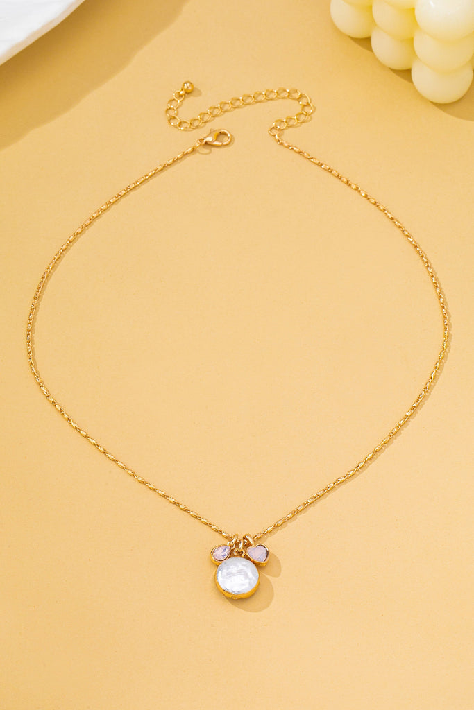 Baroque Pearl Coin Opal Necklace | 80N93559