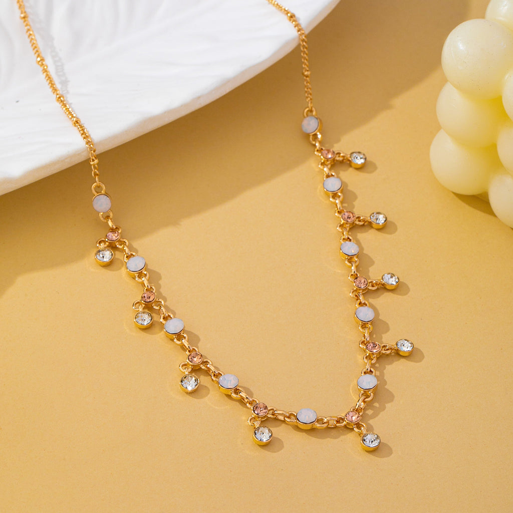 Sparkling Opal & Crystal Fringe Necklace | 80N93580