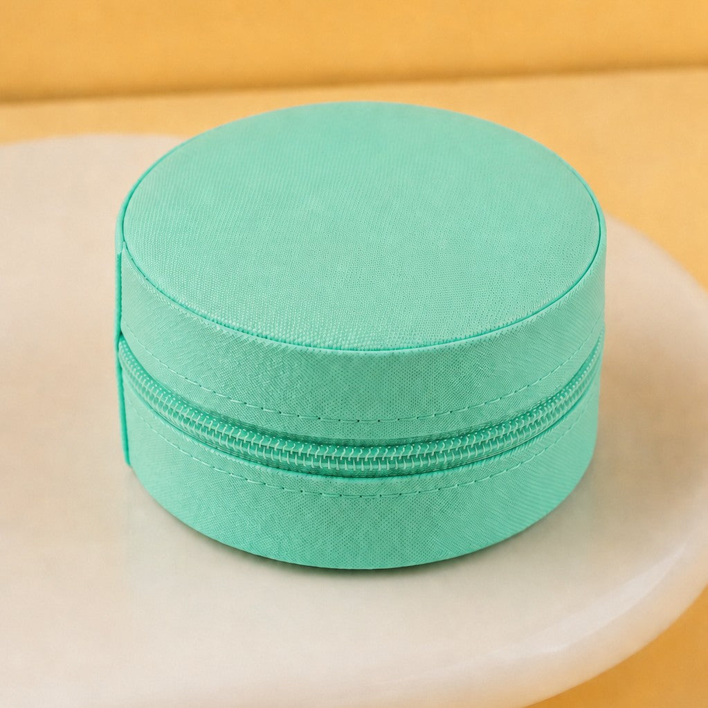 ROUND JEWELRY ORGANIZER TRAVEL BOX CASE | 40P643