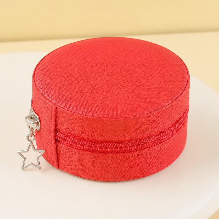 ROUND JEWELRY ORGANIZER TRAVEL BOX CASE | 40P643