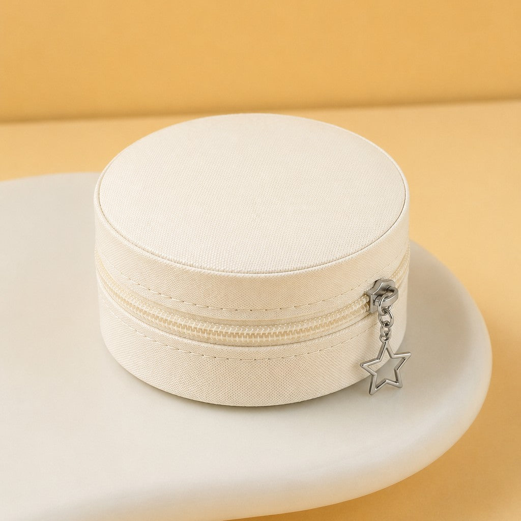 ROUND JEWELRY ORGANIZER TRAVEL BOX CASE | 40P643