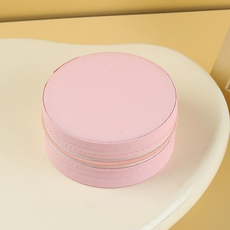 ROUND JEWELRY ORGANIZER TRAVEL BOX CASE | 40P643
