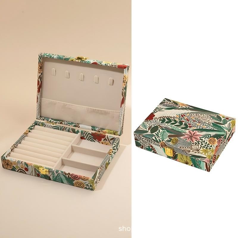 FLORAL PRINT JEWELRY ORGANIZER TRAVEL BOX CASE | 40P644