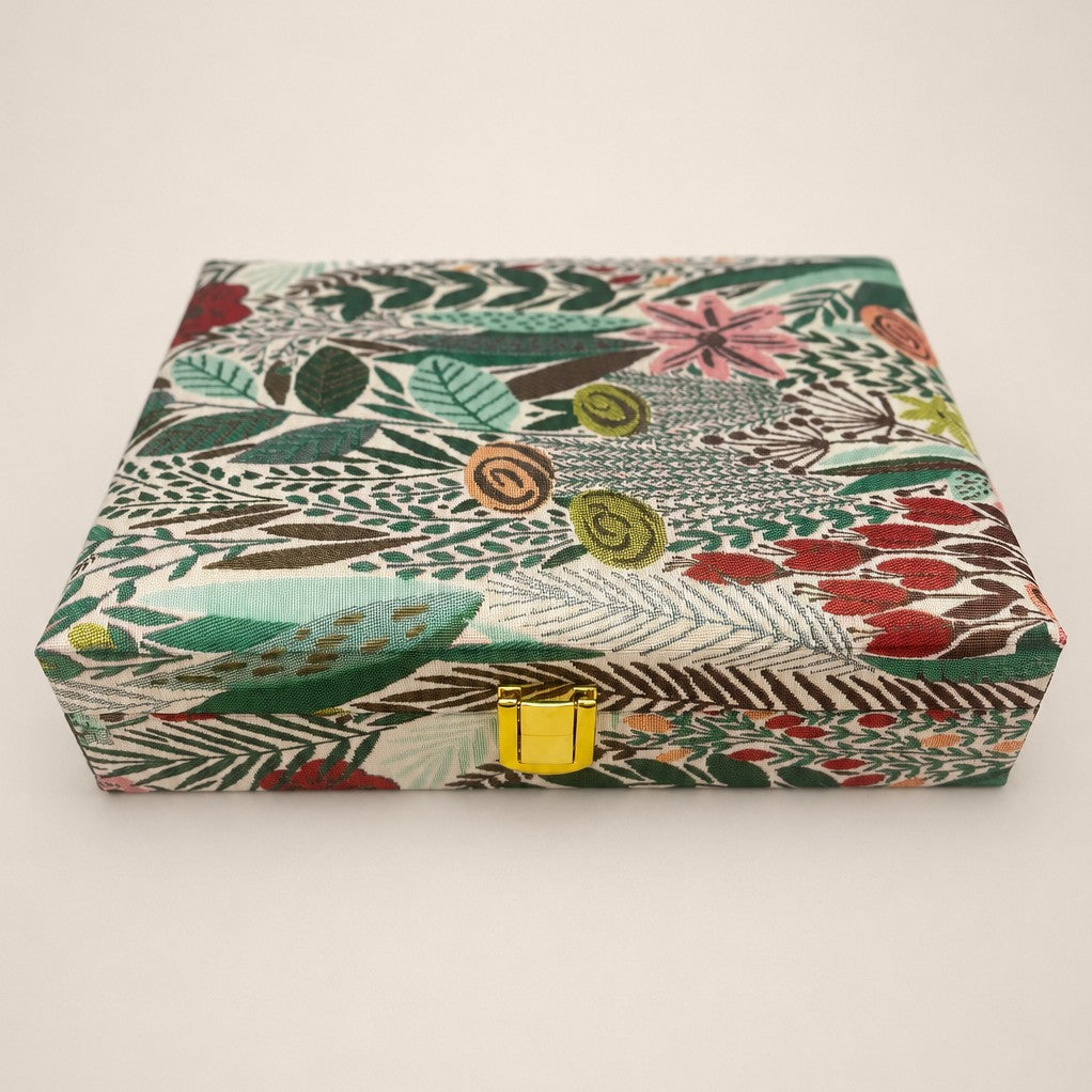 FLORAL PRINT JEWELRY ORGANIZER TRAVEL BOX CASE | 40P644