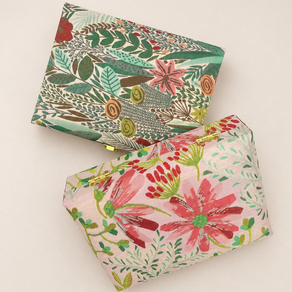 FLORAL PRINT JEWELRY ORGANIZER TRAVEL BOX CASE | 40P644