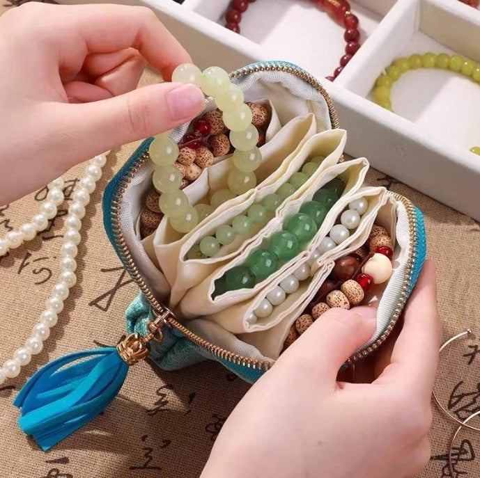 Floral Jacquard Mini Jewelry Pouch Wallet | 40P650