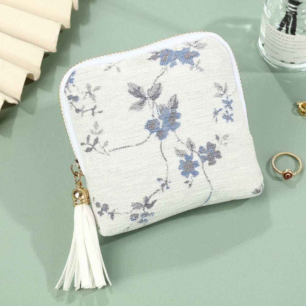 Floral Jacquard Mini Jewelry Pouch Wallet | 40P650