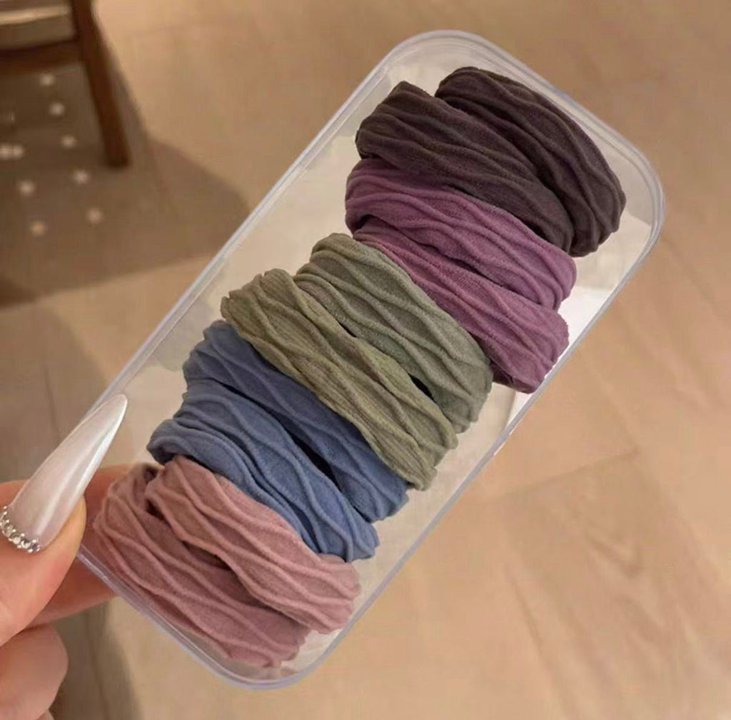 Stretchable Silky Hair Ties 10-Pc Set | 40S746