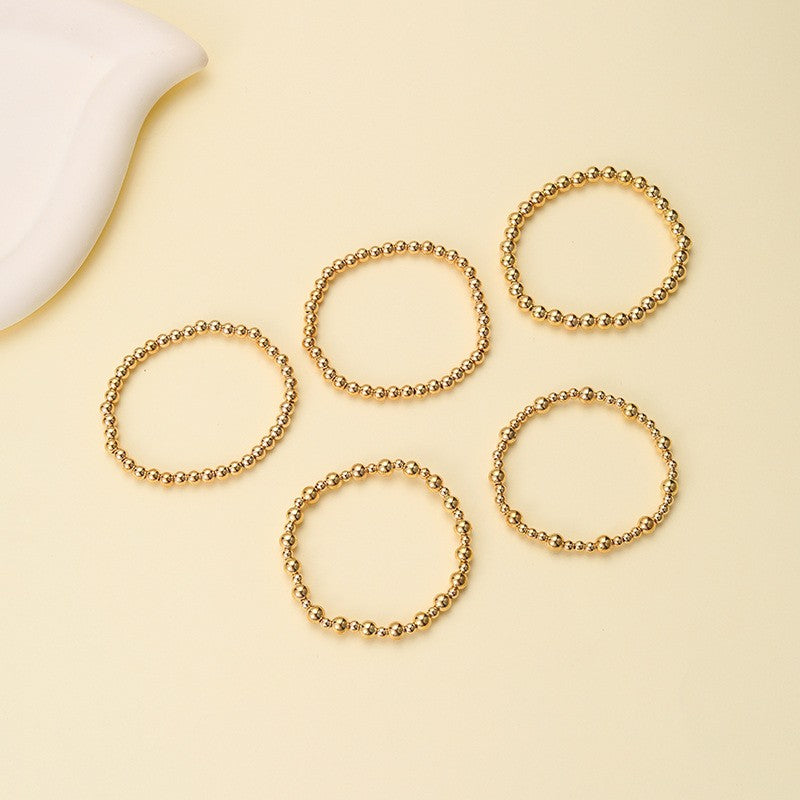 Gold-Tone Mixed Beaded Stretch Bracelet Set | 40B5250