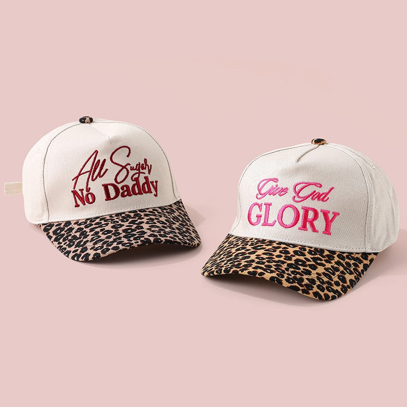Leopard Brim Embroidered Graphic Baseball Cap | 40HW770