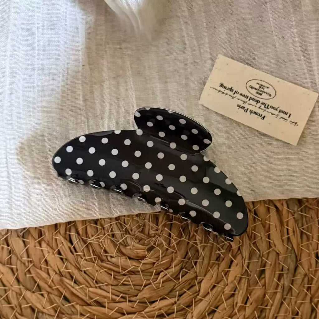 Retro Polka Dot French Style Hair Claw Clips | 40H1202