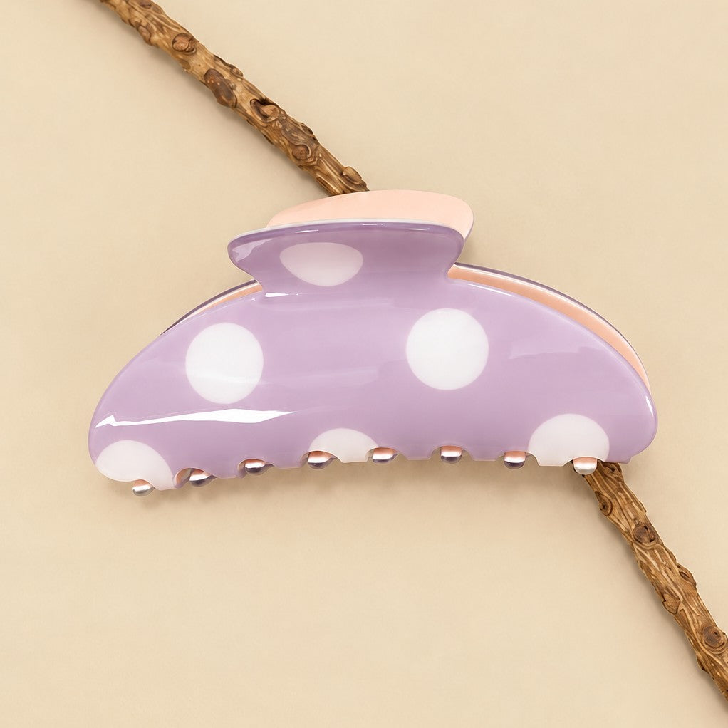 Oversized Polka Dot Curved Hair Claw Clips | 40H1203