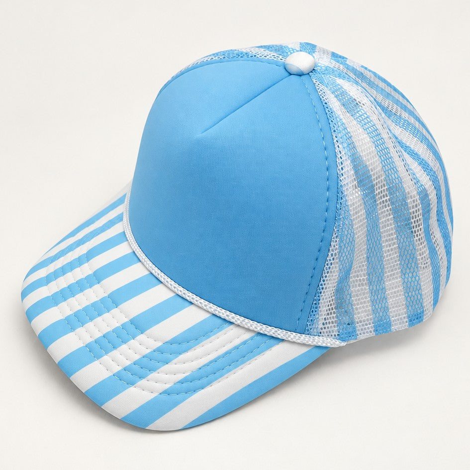 Pastel Striped Mesh Trucker Hat | 40HW768