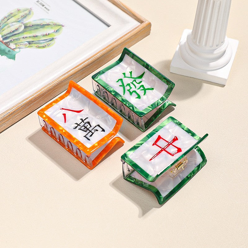 Mahjong Tile Square Hair Claw Clips | 40H1255