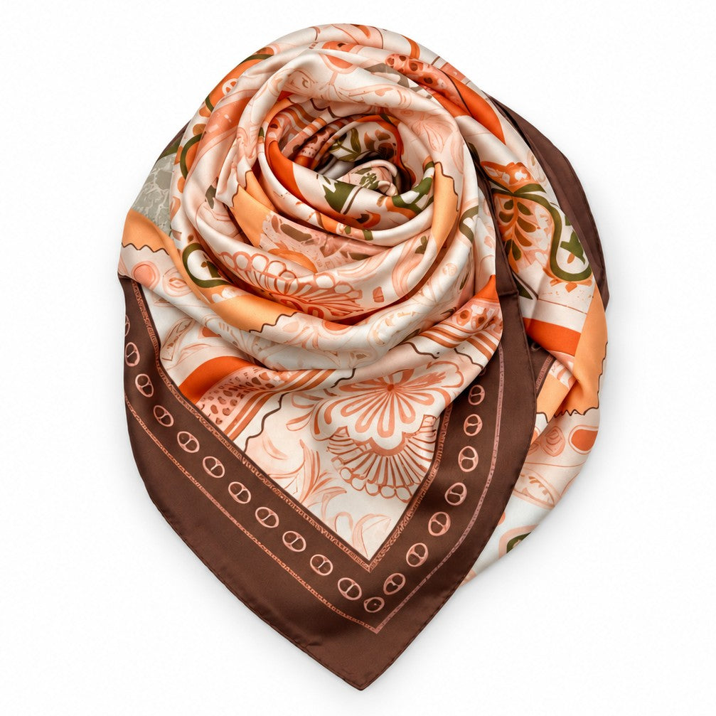 Paisley Border Print Scarf | 40SC766