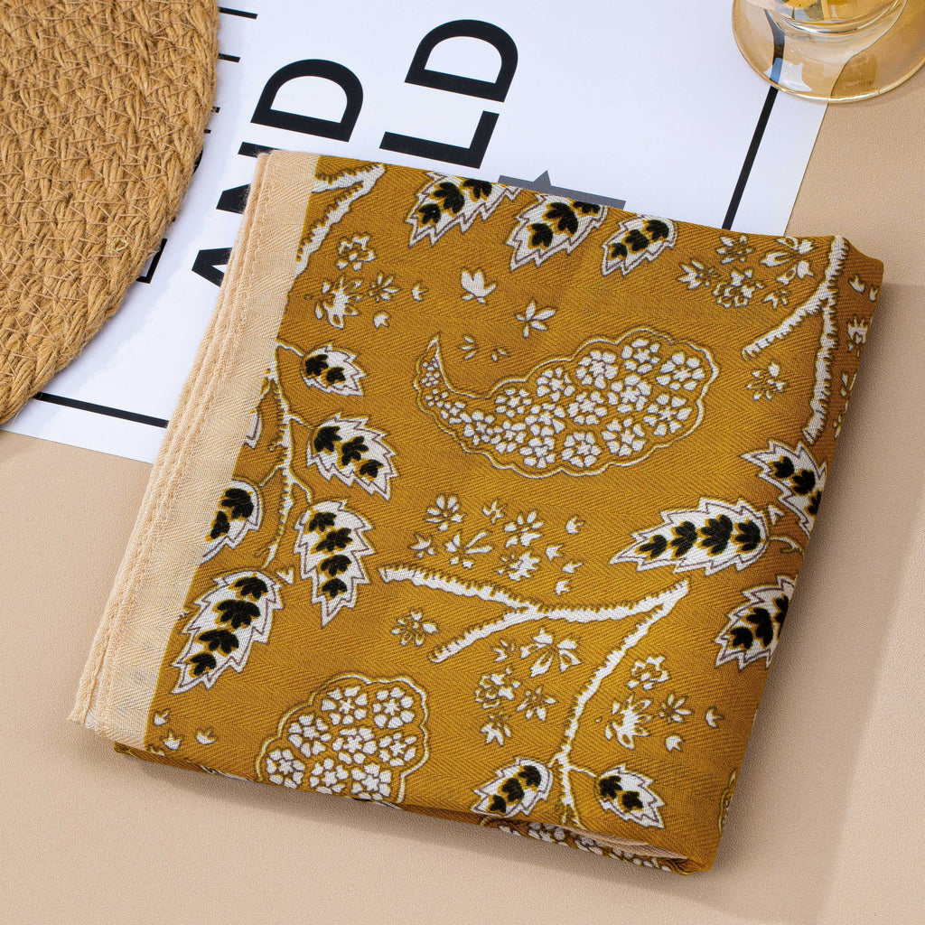 Vintage Botanical Floral Paisley Square Scarf | 80SC3103