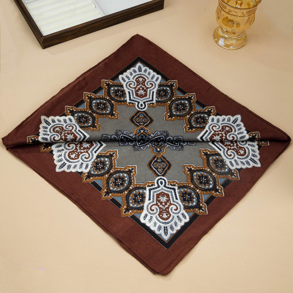 Vintage Botanical Floral Paisley Square Scarf | 80SC3105