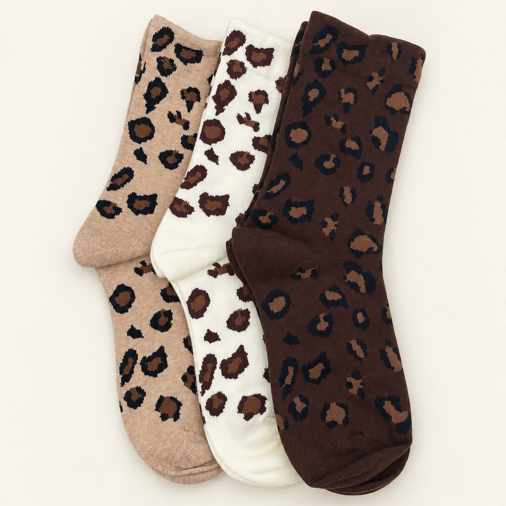 LEOPARD PRINT CREW SOCKS | 40S02095