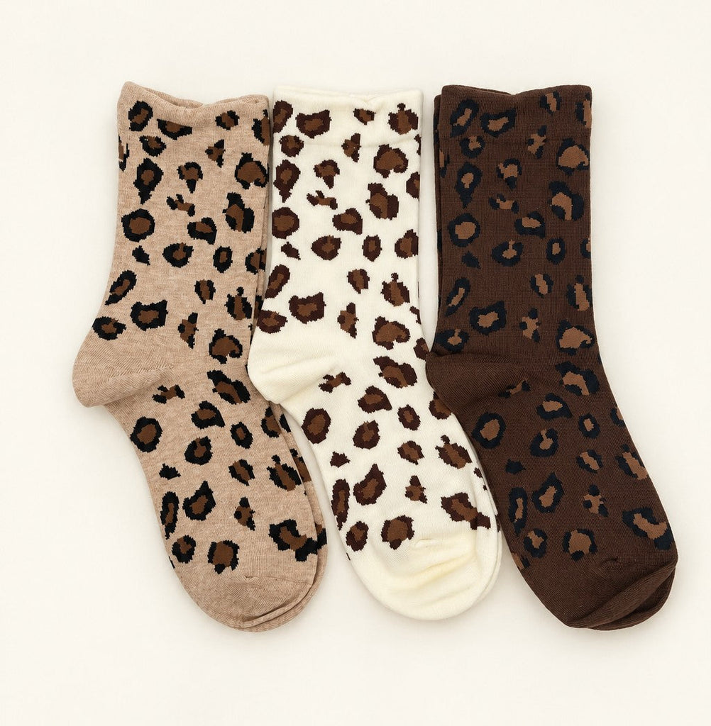 LEOPARD PRINT CREW SOCKS | 40S02095