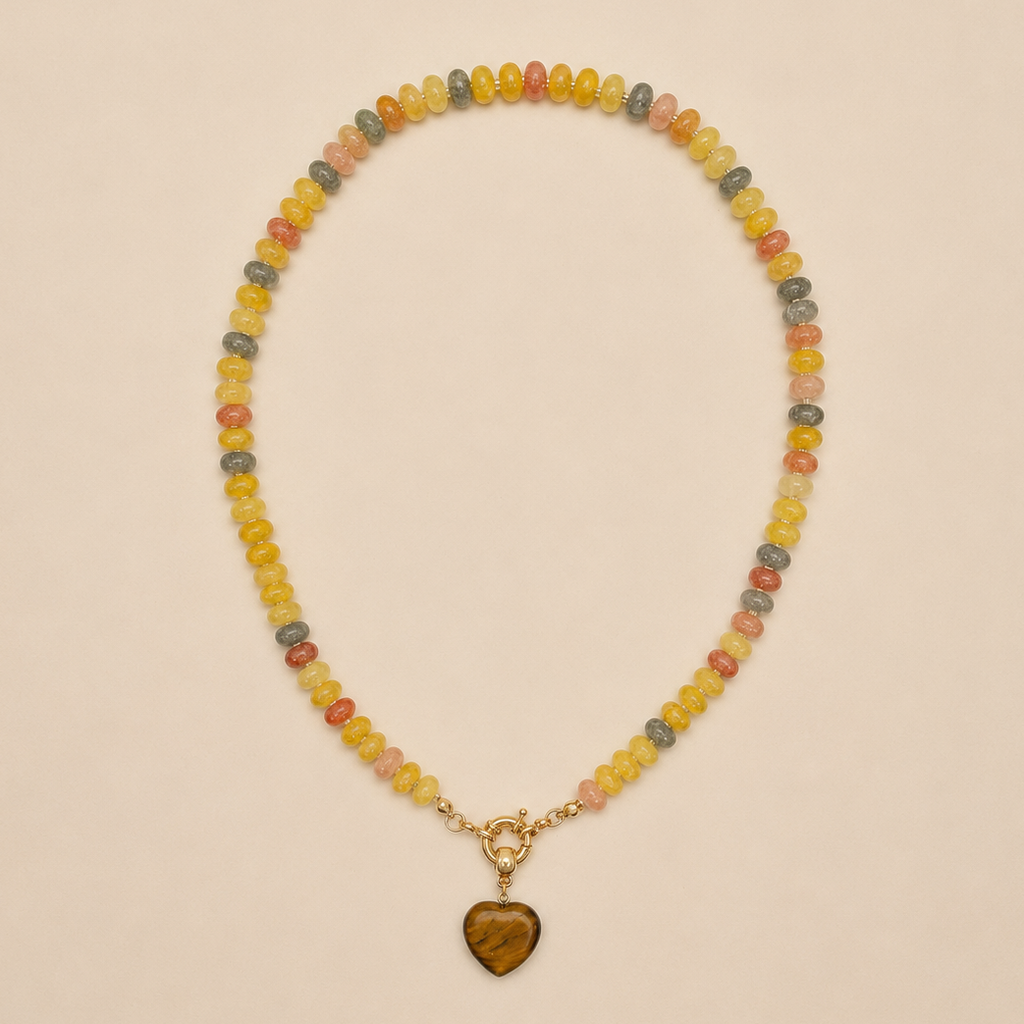 Natural Stone Semi-Precious Glass Mixed Necklace | 40NK9702