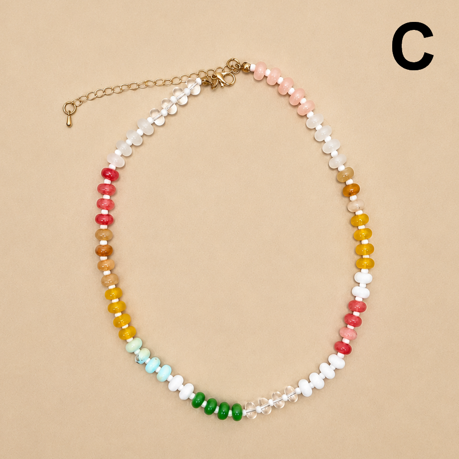 Natural Stone Semi-Precious Glass Mixed Necklace | 40NK9694